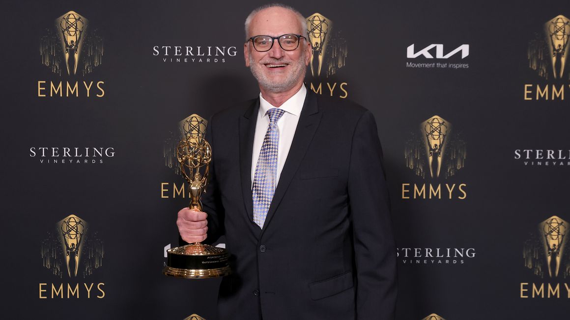 John Gresch accepting Emmy